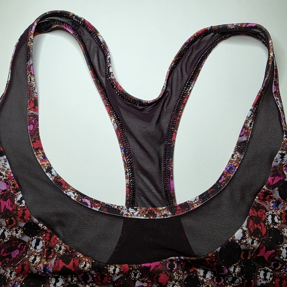 Victoria Sport Jewel Print Sports Bra Mesh Trim Sz L - Picture 3 of 6
